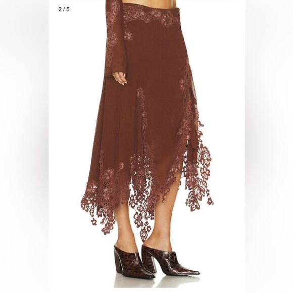 NWT Acne Studios Lightweight georgette fabric with floral embroidery Size 12(42) - Picture 3 of 12